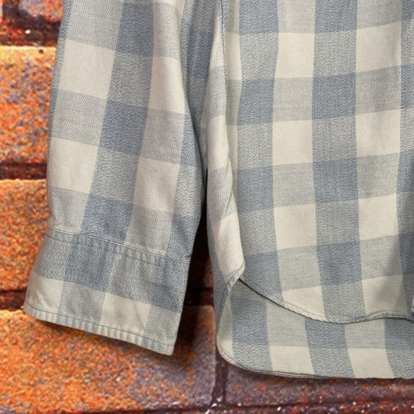 J.Crew Men's Button Up Plaid Shirt Blue Grey Medium - Picture 4 of 8